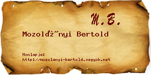 Mozolányi Bertold névjegykártya
